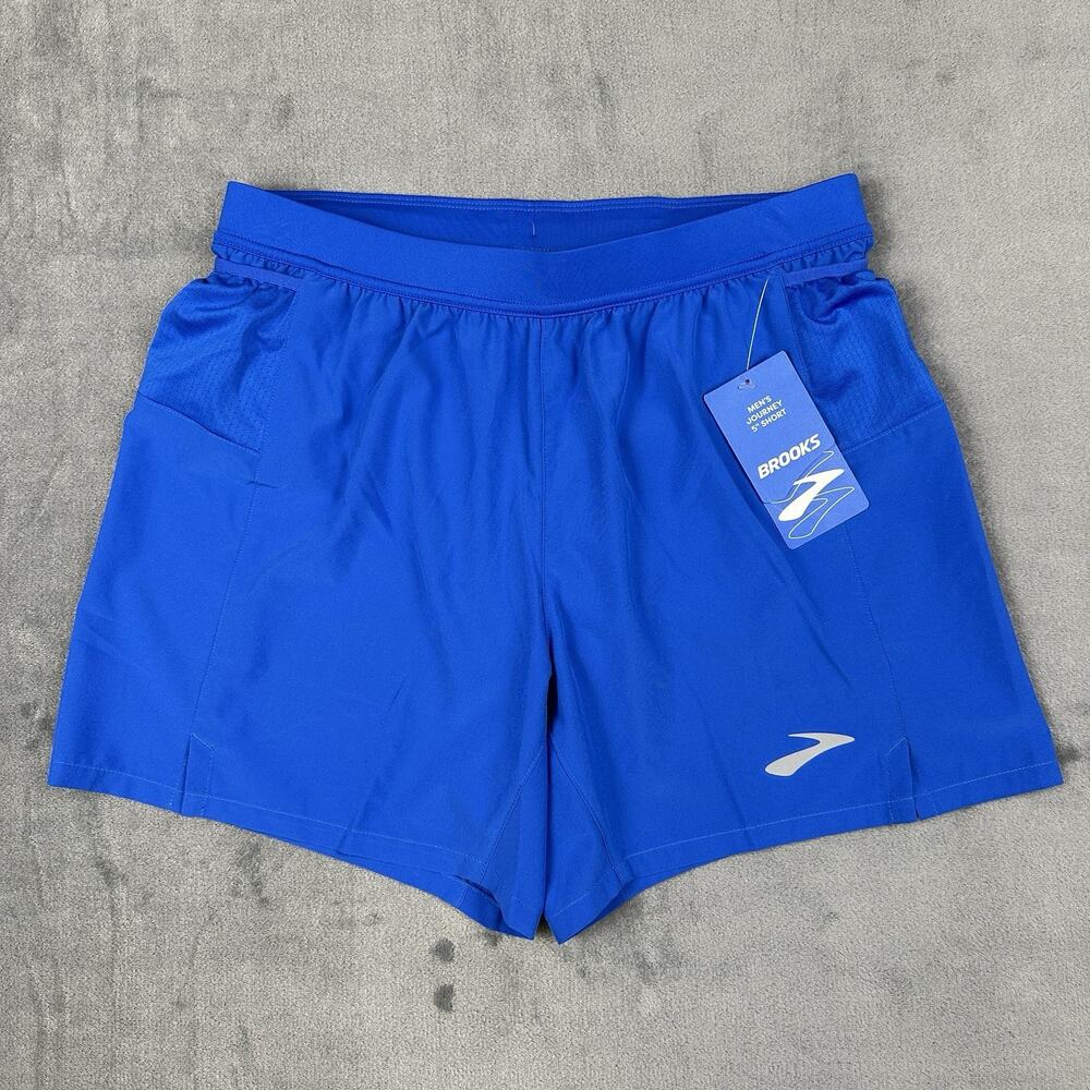 NWT Brooks Men’s Journey 5” 2-in-1 Running Shorts Mens Small Neo Blue Lined